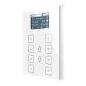 Panel capacitivo de 8 botones y display (modelo VIEW). Marco aluminio - Blanco.