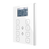 Panel capacitivo de 8 botones y display (modelo VIEW). Marco aluminio - Blanco.