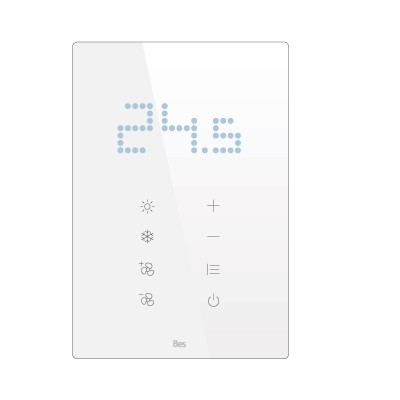 Termostato táctil vertical - Indicador LED integrado - Blanco